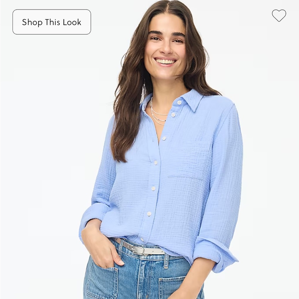 JCrew Double-Gauze Blue Shirt